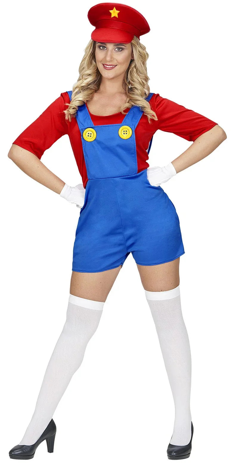 Disfraz de Super Mario con Pantalón Corto para Mujer Super Mario Bros y Luigi Widmann